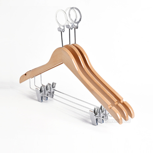 Cintres de sécurité <span class=keywords><strong>antivol</strong></span> en bois massif pour hôtel, finition laquée, avec anneau de verrouillage <span class=keywords><strong>antivol</strong></span> en métal, à un seul niveau - Product Image 2