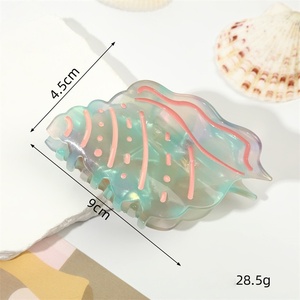 <span class=keywords><strong>Pince</strong></span> à cheveux tendance style dessin animé, motif <span class=keywords><strong>crabe</strong></span> et poisson, en acétate <span class=keywords><strong>de</strong></span> haute qualité, <span class=keywords><strong>pince</strong></span> à griffes en acétate - Product Image 5