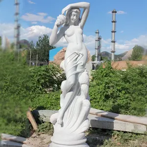 Garten Deco Marmor Sexy Mädchen Statue für Verkauf