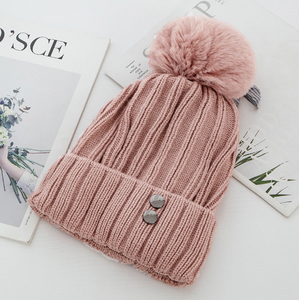 Dernier <span class=keywords><strong>bonnet</strong></span> d'hiver pour femmes Slouchy Design avec grosse boule <span class=keywords><strong>de</strong></span> fourrure Pom Knit Snow Ski Skull Cap Warm for Travel - Product Image 5
