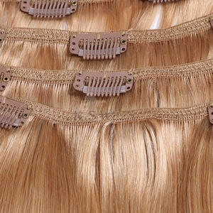 Extensions de cheveux naturels chinois Remy 100 % en gros, à clipser, cuticules alignées, simple trame, doux, sans perte, couleur claire, lisses naturels. - Product Image 2