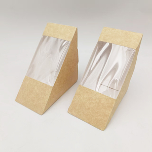 Bán buôn bánh sandwich đóng gói giấy kraft Hộp Ăn Trưa tùy chỉnh thực phẩm dùng một lần ăn sáng bánh mì tráng miệng bao bì hộp bánh sandwich - Product Image 6