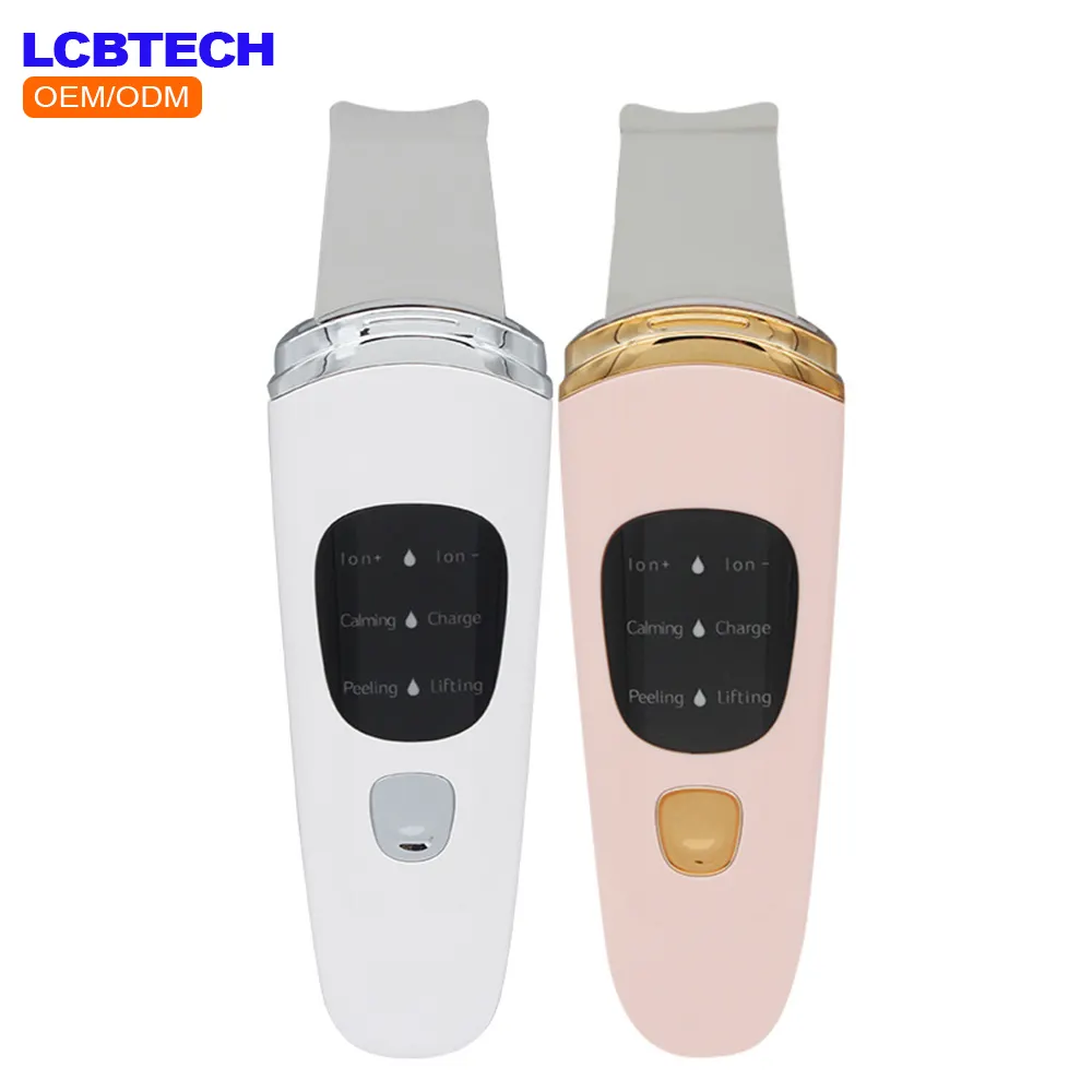 Hot Selling Beauty Care Iontophoresis Electroosmosis Spatula Exfoliator Microcurrent Ultrasonic Face Skin Scrubber