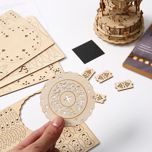 Kit de <span class=keywords><strong>puzzle</strong></span> <span class=keywords><strong>3D</strong></span> en bois rotatif vintage, coupe laser, jouet DIY avec 51 à 100 pièces pour la décoration de mariage et de la maison - Product Image 4