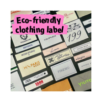 Étiquettes tissées textiles personnalisées haute densité Logo de nom privé à coudre pour l'étiquette pliée à l'extrémité des vêtements