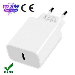 Cao Cấp Châu Âu EU Du Lịch Cắm <span class=keywords><strong>Adapter</strong></span> Pd20w C Loại <span class=keywords><strong>USB</strong></span> C Tường Nhanh Chóng Khối Sạc Cho iPhone 17/16/15 Samsung S26/S25/S24 - Product Image 1