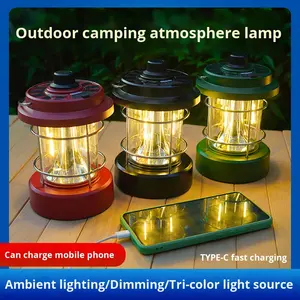 Luz <span class=keywords><strong>LED</strong></span> recargable de emergencia para acampar al aire libre con energía <span class=keywords><strong>solar</strong></span> con función de Banco de energía, linterna portátil para acampar - Product Image 5