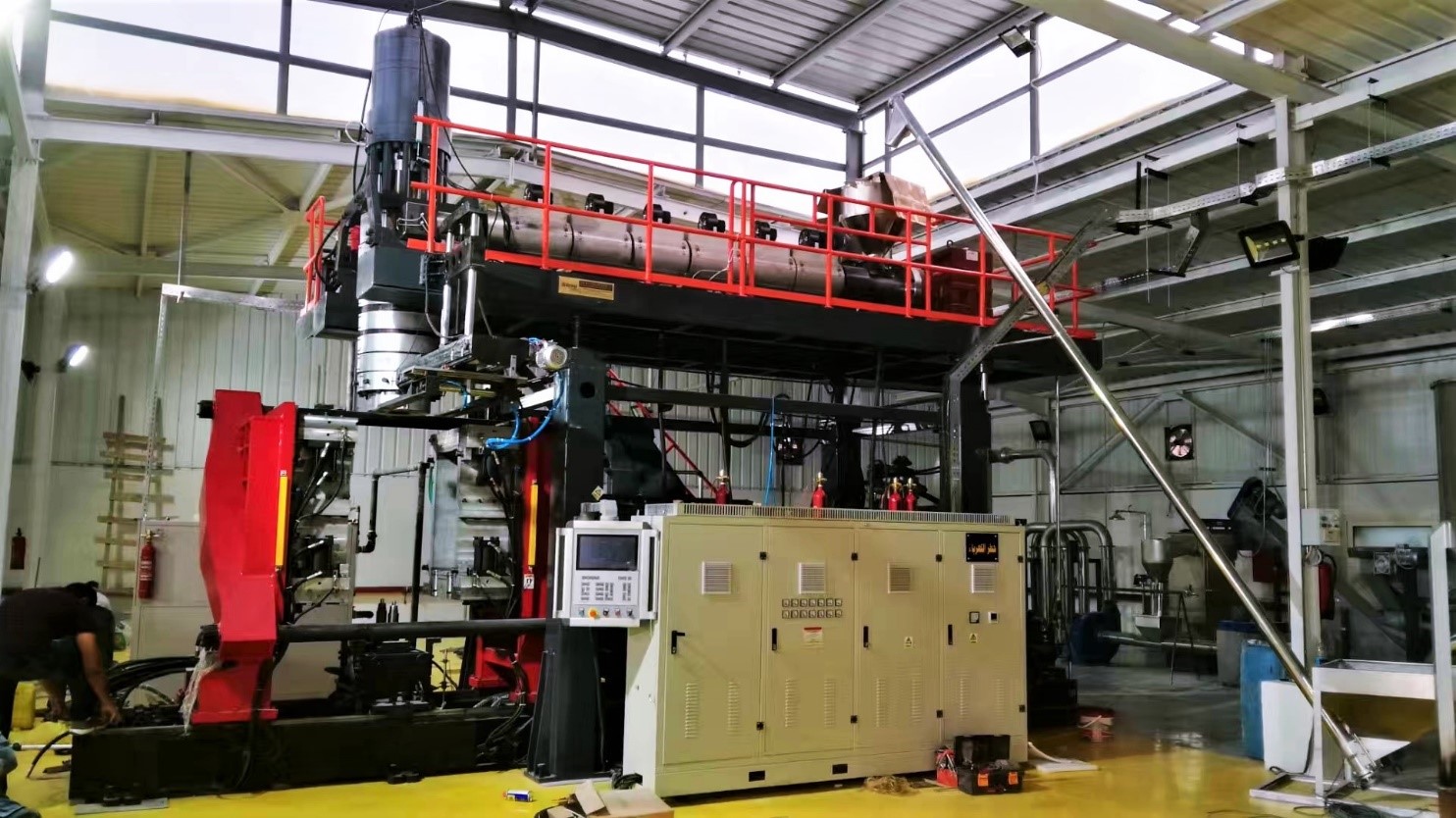 Roadblock Extrusion Blow Molding Machine Barrel Plastic Blowing Machine