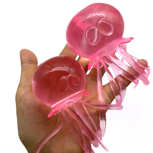 Jouet <span class=keywords><strong>anti</strong></span>-<span class=keywords><strong>stress</strong></span> méduse colorée en TPR transparent à rebond lent, lot en vrac, idéal pour les cadeaux promotionnels et les fêtes - Product Image 2