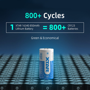 แบตเตอรี่ XTAR รุ่นใหม่ 2.5A ค่ากระแสไฟฟ้าต่อเนื่อง 850mAh แบตเตอรี่ลิเธียมไอออนแบบชาร์จได้ 16340 3.6V - Product Image 3