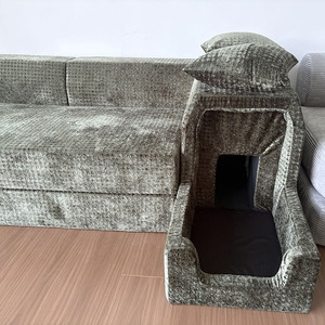 Sofá de Chenilla Verde Suave, Comprimido al Vacío, Impermeable, Resistente a Arañazos de Gatos, con Funda Lavable - Product Image 2