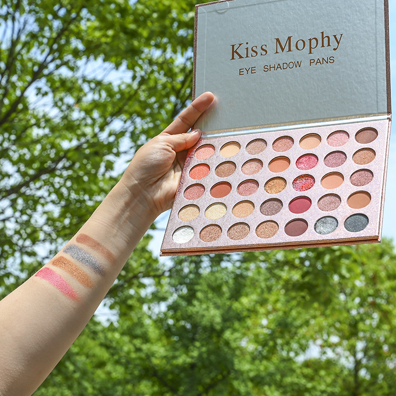 OEM Wholesale 35 Color Mashed Potato Eye Shadow Shimmer Glitter Pigmented Private Label Eyeshadow Palette Can be customized