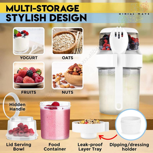 Bocaux hermétiques grande capacité S266 pour lait, céréales, fruits, flocons d'avoine, avec couvercles et cuillères – Vente en gros - Product Image 5