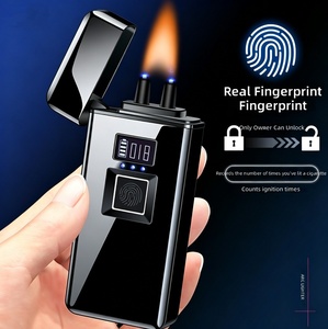 Briquet USB Plasma Métallique Extérieur Coupe-Vent avec Détection d'Empreintes Digitales, Rechargeable Intelligent, Design Portable pour Cigares et Cadeaux d'Affaires - Product Image 2