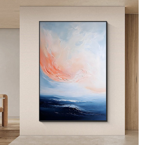 Dipinto 100% Fatto a Mano di <span class=keywords><strong>Paesaggi</strong></span> <span class=keywords><strong>Marini</strong></span> e Terrestri, Opera d'Arte Moderna Astratta per Arredamento Soggiorno - Product Image 2