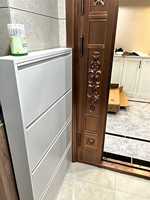 Armoire à chaussures murale ultra-fine en acier blanc, design moderne et durable, idéale pour la maison, l'hôtel, la salle de sport