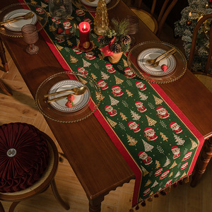 <span class=keywords><strong>Camino</strong></span> <span class=keywords><strong>de</strong></span> <span class=keywords><strong>mesa</strong></span> <span class=keywords><strong>de</strong></span> <span class=keywords><strong>tela</strong></span> Jacquard <span class=keywords><strong>de</strong></span> lujo Retro americano, mantel rojo festivo largo para el hogar, cubierta <span class=keywords><strong>de</strong></span> gabinete <span class=keywords><strong>de</strong></span> entrada, técnicas tejidas - Product Image 2