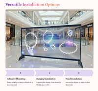 Écran LED holographique 3D haute transparence, film flexible, affichage vidéo intelligent pour les magasins de détail de luxe