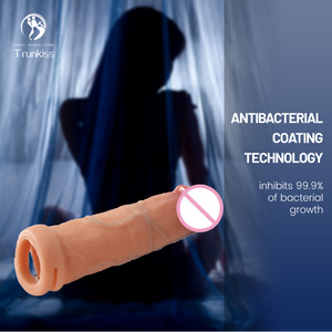 Hochwertige männliche tragbare hohle Dildo Kondom Erwachsene Produkte Hochwertiges Silikon material Sexspielzeug Hohl kondom - Product Image 3