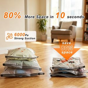 Space-Saving Travel Vacuum Storage <b>Bags</b> with Electric Pump Reusable <b>Compression</b> Set for Luggage, Clothes & Bedding - Product Image 5