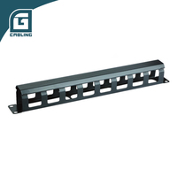 Gcabling 1U 19 Inch Rak Panel Logam untuk Pengatur dan Manajemen Kabel di Pusat Data dengan 9-Ring