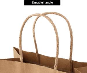 Eco Friendly Biodegradable Custom Printed Coffee Shop Bakery Packing Fast Food Takeaway Gift Premium Kraft Paper Bag - Product Image 4