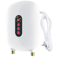 Chauffe-eau instantané électrique intelligent mini en acier inoxydable de haute qualité avec affichage LED pour salle de bain