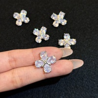 Bouton en zircon scintillant en forme de fleur, étoile, rond, rectangulaire ou de formes variées, avec tige, pour manteaux, chaussures de mariage et sacs