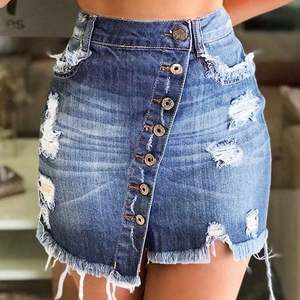 Latest Fashion Women <b>Ladies</b> Clothes Hole Button Mini Jeans <b>Skirts</b> for <b>Summer</b> J0223 - Product Image 6