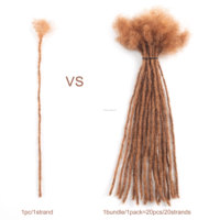 Rambut Asli 2mm Ukuran Mikro 100% Rambut Manusia Ekstensi Dreadlocks Crochet 0.2cm 6 hingga 24 Inci dalam Berbagai Warna
