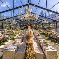 Tentes transparentes de tente d'événement de pavillon de mariage de chapiteau d'alliage d'aluminium et de verre noir pour l'événement