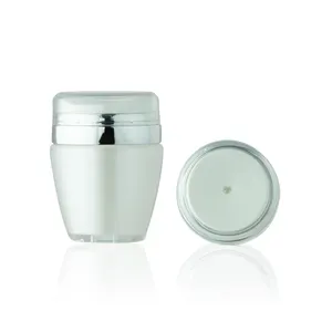30ml 50ml Double Wall Round Cylinder Acrylic Airless Cream Jar In Cosmetic