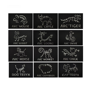 Taglio Laser IR riflettente cinese 12 zodiaco Morale distintivo con gancio per esterno tattico cappelli di abbigliamento decorazione - Product Image 1