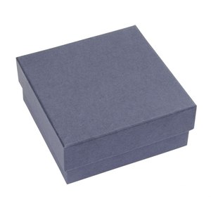 Scatola portagioie blu 12X12X5 cm con rivestimento in raso per Art 8062 - Product Image 2
