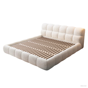 Lit King Size Personnalisé de Style Minimaliste Italien avec Rangement Intégré, Confort Cloud-Touch, Design en Tresse Plissée pour la Maison - Product Image 6