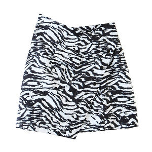 Falda de cintura alta con estampado de cebra para mujer, talla grande, irregular, de una pieza, N7722 - Product Image 2