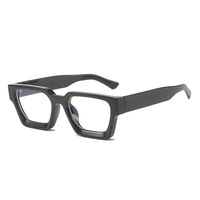 Lunettes à monture carrée et épaisse, verres ins à la mode européenne et américaine, rétro tendance, anti-lumière bleue, miroir plat, 2023