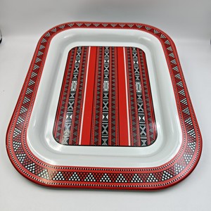 Plateau rectangulaire en émail de plusieurs tailles pour servir et décorer, plat de service en émail, assiettes de <span class=keywords><strong>cuisine</strong></span> durables - Product Image 3