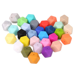 Fast Shipping Eco-friendly Safety Chewable <strong>Silicone</strong> <strong>Beads</strong> <strong>Silicone</strong> Hexagon <strong>Bead</strong> for Baby Teething - Product Image 4