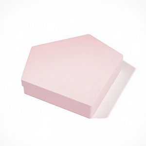 Boîte à bijoux de luxe en deux parties, forme personnalisée, avec couvercle et base en forme de diamant rose, estampage or FX, avec insert en mousse - Product Image 3