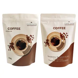 カスタマイズされた500pcs低MOQ5Kgグリーンコーヒー豆包装バッグチャイルドプルーフ自己支持エアバルブ付き