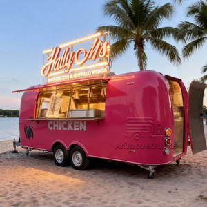 Food Truck Mobile Personnalisé pour la Rue, Cuisine Mobile, Crêpes, Smoothies, Desserts, Pancakes, Donuts, Pâtisserie, Camion de Nourriture Rose Chaud à Vendre - Product Image 3