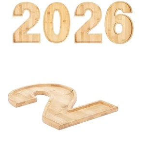 Jiazhilin Wooden Number <b>Tray</b> 20 26 Creative <b>Snack</b> Dessert Serving <b>Tray</b> For Party Decoration - Product Image 5