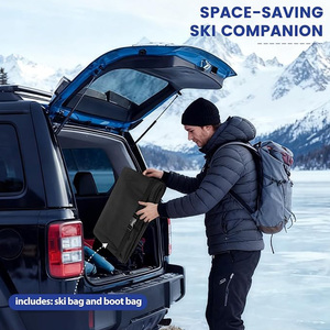 Ski Bag and Boot Bag Combo Set Adjustable Roll Top Length Fits Skis 200cm and Poles Padded Snow Ski Boot Bag Fits Size 13 OEM - Product Image 5