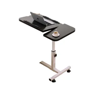 Bureau à roulettes ergonomique de bureau pivotant Portable chariot d'ordinateur portable de bureau debout plus élevé avec bureau d'ordinateur portable réglable en hauteur inclinable