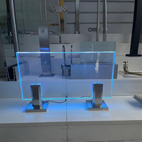 Système d'éclairage LED pour piscine DIY, moderne, en acier inoxydable, avec garde-corps en verre sans cadre, étanche IP65, contrôle par application Bluetooth