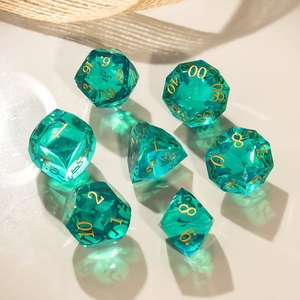 Juego de 7 Dados de Resina de Color Sólido Personalizados con Bordes Afilados, Dados Poliédricos D20 DND para Juegos de Mesa RPG, Regalo de Dungeons and Dragons - Product Image 6