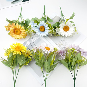 Bouquet de tournesols artificiels 30 cm en soie, décoration rustique pour la maison, accessoires de photographie pour mariage et extérieur - Product Image 1