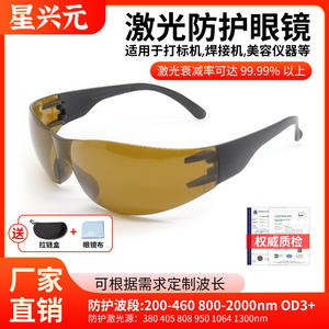 Gafas de seguridad para láser, gafas protectoras de 1064Nm para marcar, grabar, cortar, eliminar óxido, marco negro, lente de 2mm, transmitancia del 30% - Product Image 3