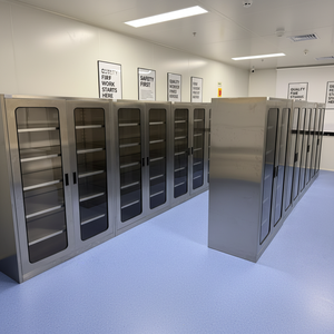 Armoire <span class=keywords><strong>de</strong></span> rangement modulaire robuste en acier inoxydable avec portes vitrées verrouillables, mobilier médical écologique pour soins d'urgence - Product Image 6